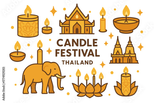 Thai candle festival: celebrating culture with traditional icons and symbols