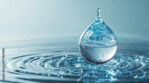 A globe shaped like a drop of water, symbolizing World Water Day, global sustainability, conservation, and the importance of protecting Earth’s water resources.
