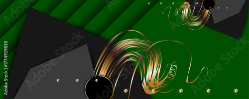 Christmas Festive, elegant, shiny gold design black background abstract shiny