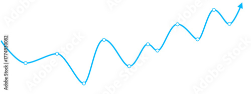 Blue arrow vector showing stable financial trend. Symbol of balanced economy, steady progress, and neutral business result.