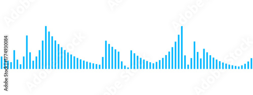 Blue graph icon representing data analysis and business stability. Vector illustration of chart and analytics showing consistent financial performance.