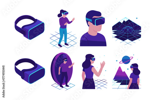 Virtual reality experience in isometric 3d: diverse users exploring digital worlds