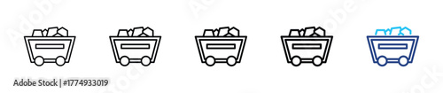Coal icon set outline multistyle vector illustration concept