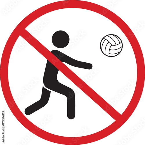 No Volleyball Playing Allowed Prohibition Sign