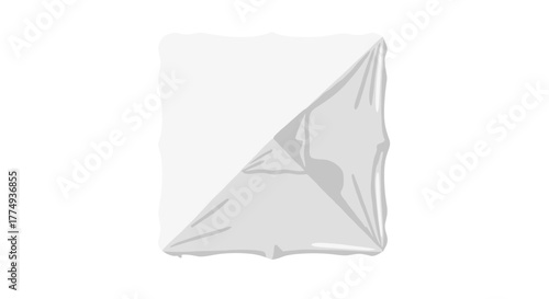 Top-down view of a white square gazebo or marquee tent canopy, resembling a beach umbrella or event sunshade, ideal for market, cafe, or stand sun protection. The mockup is isolated on a clean white