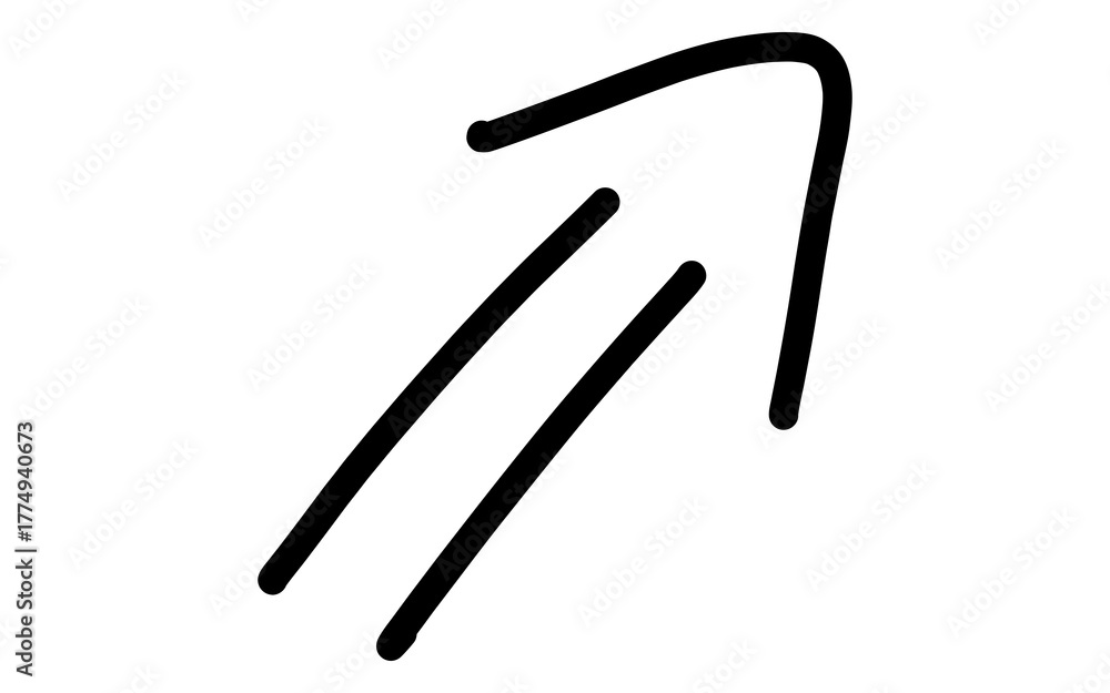 Obraz premium Hand Drawn Simple Rough Upward Arrow Doodle Vector Icon
