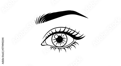 A minimalist, hand-drawn vector illustration of an eye, symbolizing vision, perception, and the concept of seeing and unseeing. This versatile icon is perfect for representing visibility