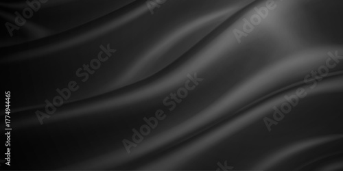 A dark, flowing fabric with a smooth, satin-like texture, subtle shading, and soft folds, creating a sense of depth and movement.