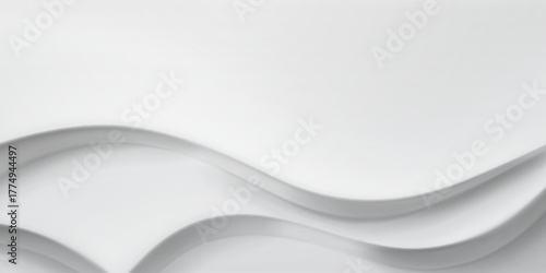 Smooth, flowing white curves on a plain white surface, creating a minimalist design.