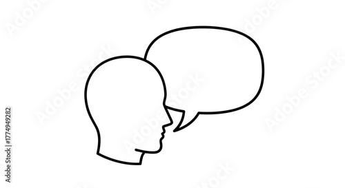 Faceless People Talking Outline Symbol for Graphic and Web Design, Vector Cartoon Illustration with a White Background, Ordered Set, Try to Avoid Text, Communication Concept, Dialogue, Conversation