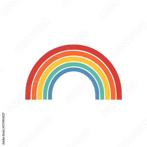 Cheerful rainbow graphic with vibrant colors for positive vibes and uplifting themes