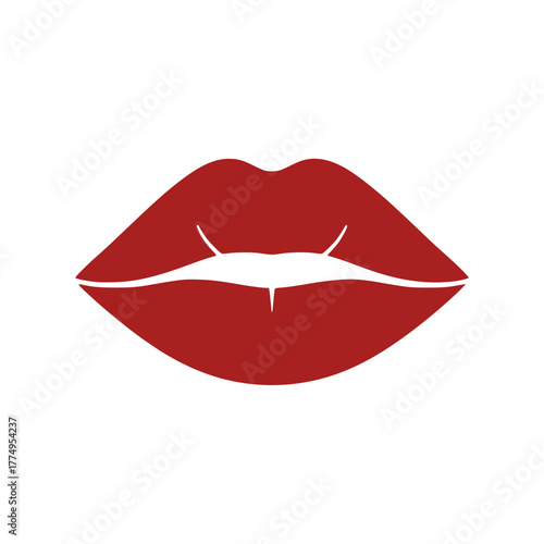 Bold red lips graphic, perfect for beauty blogs or cosmetic brand marketing assets.