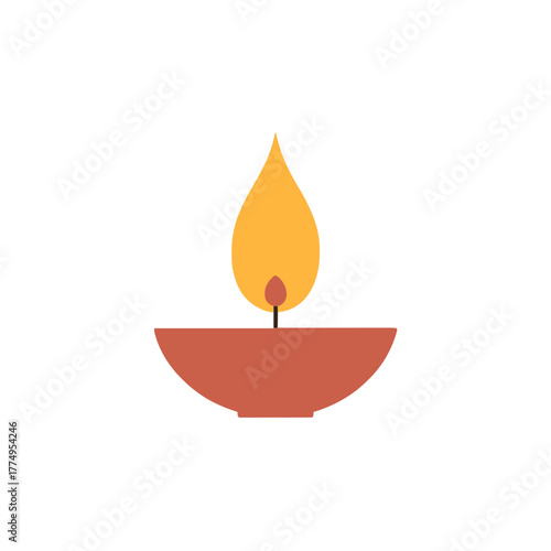 Warm Diwali festival diya oil lamp shines brightly, symbolizing hope and new beginnings
