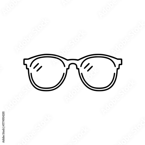 Modern glasses line icon for optical shop or optometrist promotion and design needs