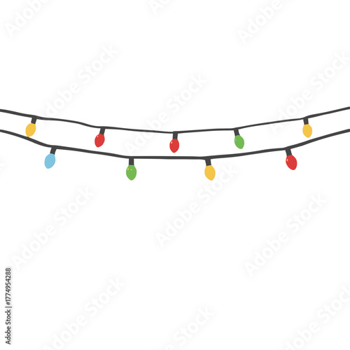 Festive string lights bring holiday cheer, perfect for seasonal designs and celebrations