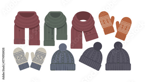 Cozy winter accessories, perfect for staying warm during the colder months.