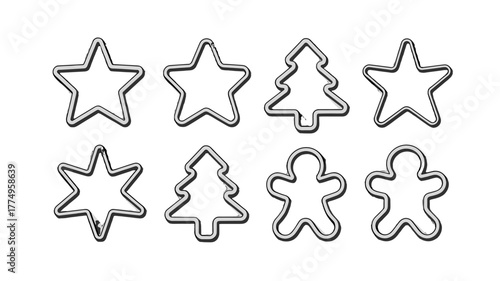 Variety of festive shaped cookie cutters.