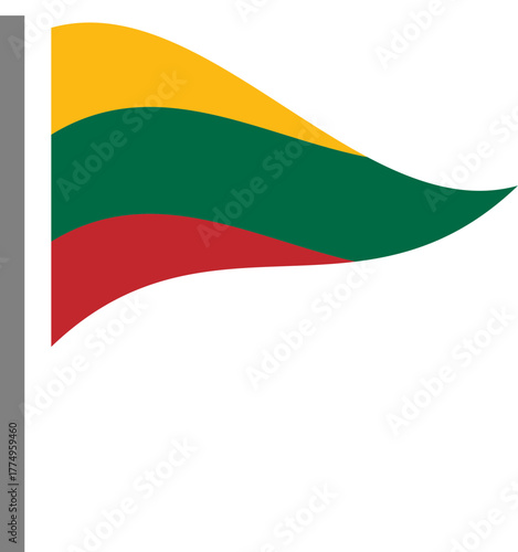 Free Download Stylized long waving Lithuanian flag vector - GFXLoad