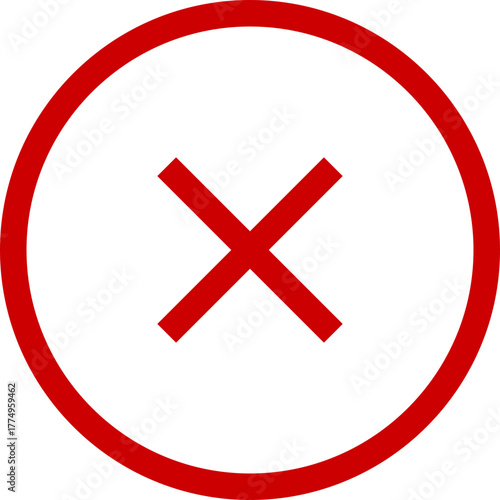 Red cancel or error icon in circle