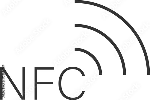 Basic NFC icon with wide signal arcs