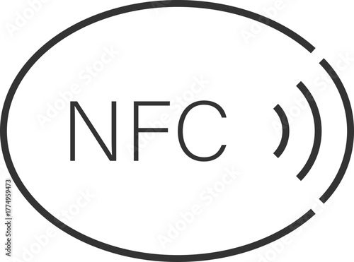 Simple NFC contactless payment icon outline