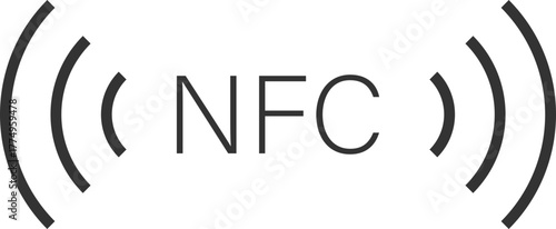 NFC icon with double wave signal lines
