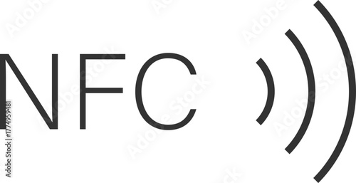Right-sided NFC icon with radio waves