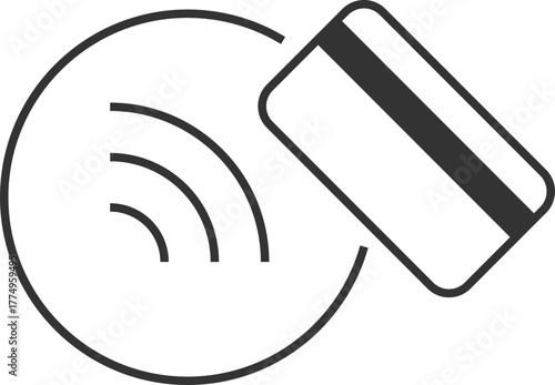 Round NFC terminal with credit card icon