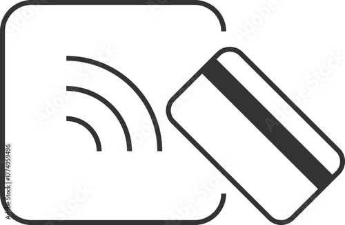 Contactless credit card and payment reader icon