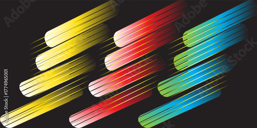 Modern 3D colorful checkered pattern black background. Luxury paper cut background. abstract, 3d Vector illustration.