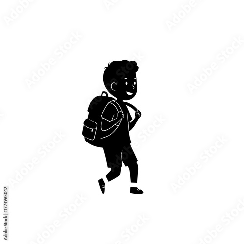 Schoolboy with a backpack