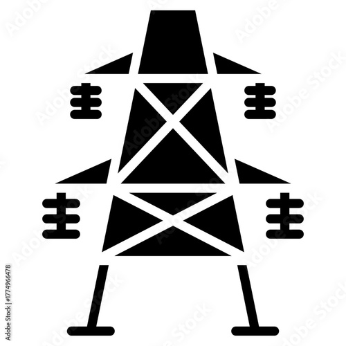 Transmission Tower Glyph Icon