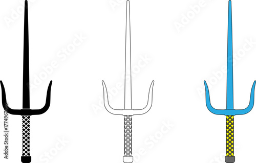 outline silhouette Sai icon set