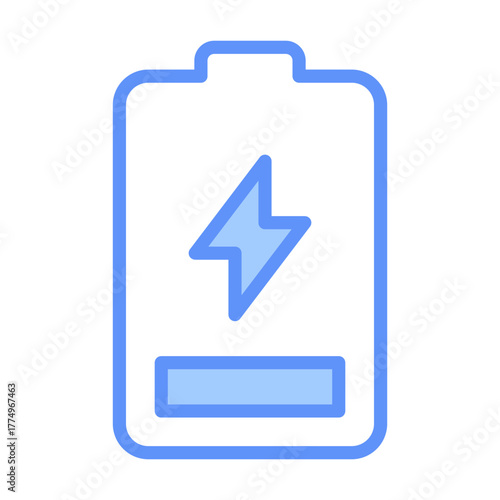 Charging Outline Blue Color Icon