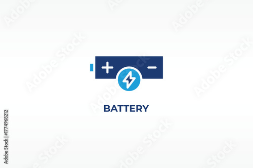 BATTERY vector, icon or logo sign isolated symbol illustration