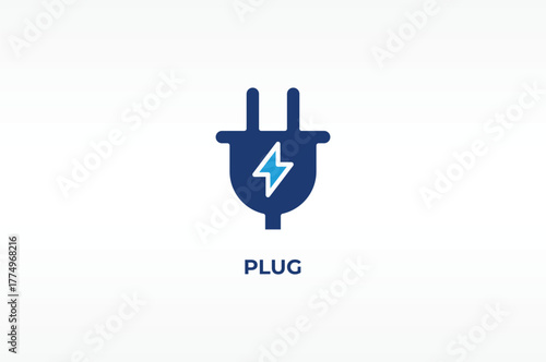 PLUG vector, icon or logo sign isolated symbol illustration