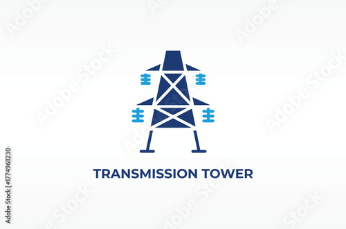 TRANSMISSION TOWER vector, icon or logo sign isolated symbol illustration