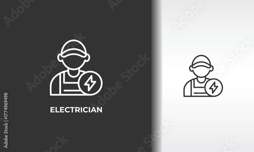 Electrician Vector, Icon Or Logo Sign Isolated Symbol Illustration