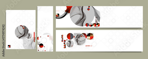 Poster design Japanese style templates set invitations to lines abstract background for book cover texture brochure
