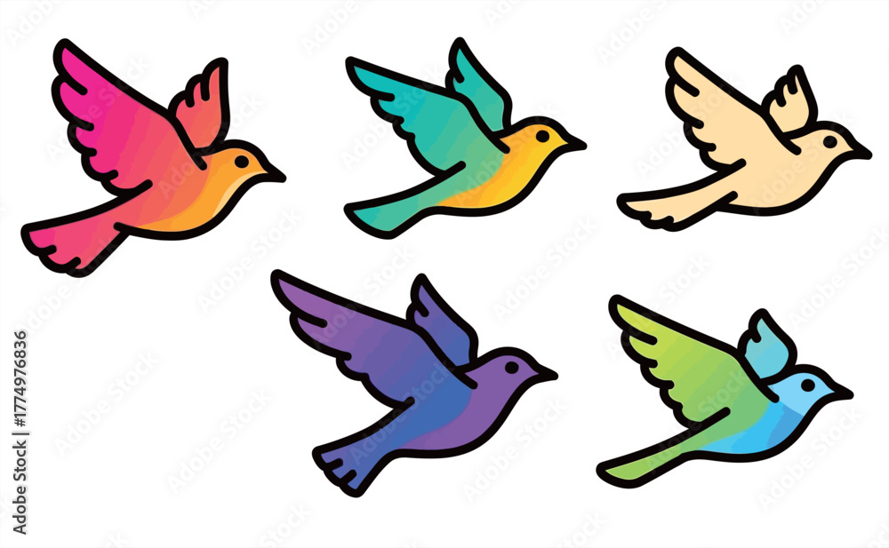 Fototapeta premium This a icon picture bird fly positions