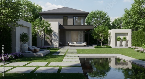 Modern Luxury House with Infinity Pool and Lush Garden