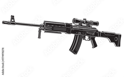 silhouette-themed automatic weapon image