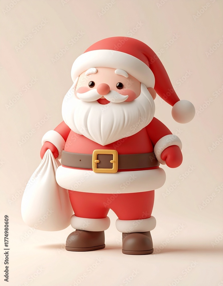 Obraz premium プレゼントの袋を持ったサンタクロース