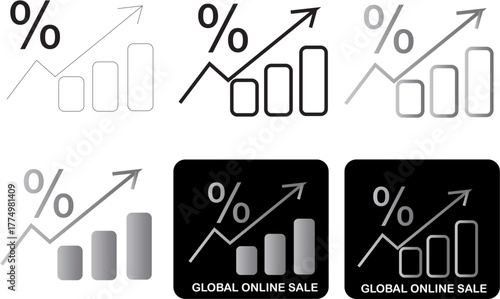 Sales and Growth Charts A Comprehensive Collection of Icons for Business and Finance