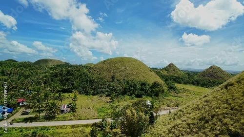 Scenic view of Chocolate Hills and lush greenery in Bohol Philippines Scenic view of Chocolate Hills and lush greenery in Bohol Philippines