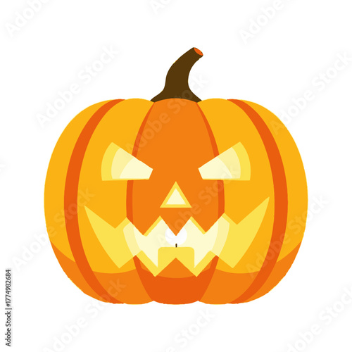 Pumpkin Jack O Lantern with Candle Light