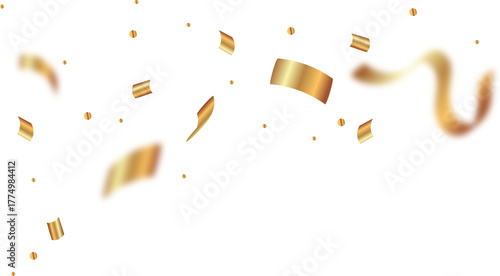 Golden Scattered Confetti Decorative PNG