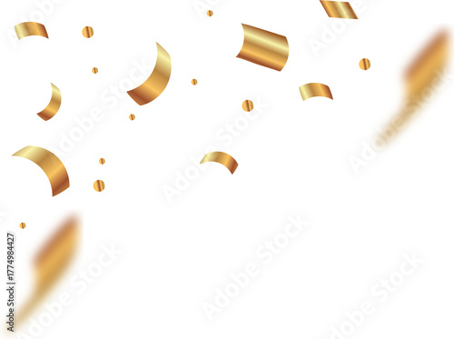 Golden Scattered Confetti Decorative PNG