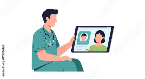Doctor using telemedicine for patient consultation, providing convenient remote healthcare with modern technology, ensuring accessible and quality medical advice