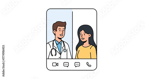 Efficient virtual doctor visit on smartphone connecting patient to caring physician remotely, telemedicine solution for modern healthcare accessibility and convenience